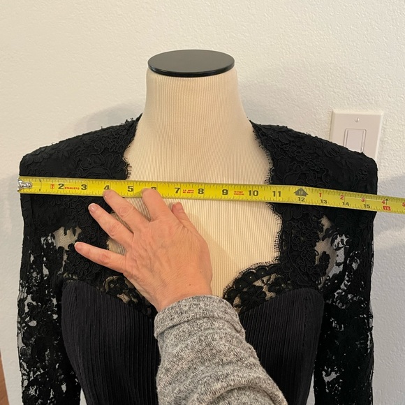 Women's Lace Embellished Skirt suit with rhinestone buttons - Picture 12 of 13